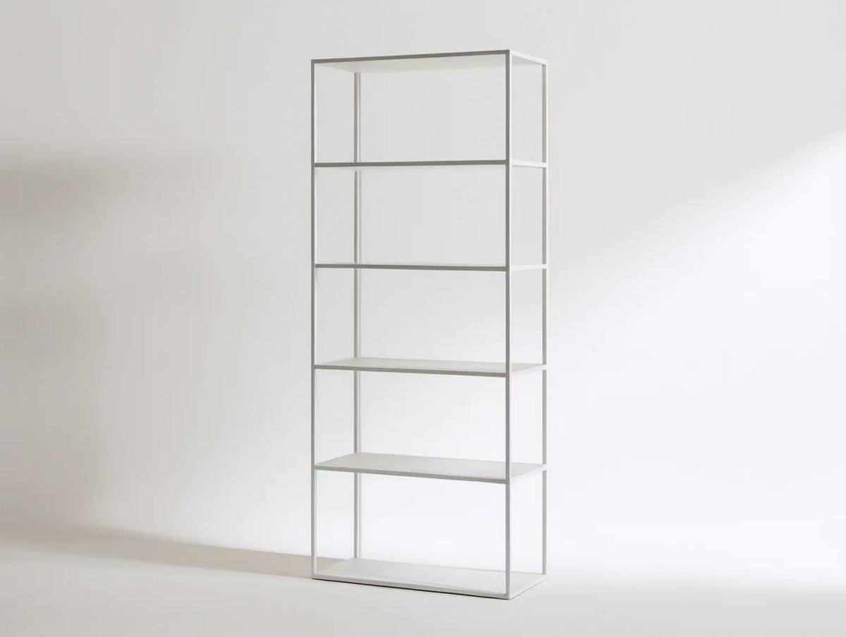 Biały regał stalowy z półkami MDF 80 x 30 x 200 cm, 5 poziomów