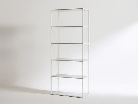 Biały regał stalowy z półkami MDF 80 x 30 x 200 cm, 5 poziomów
