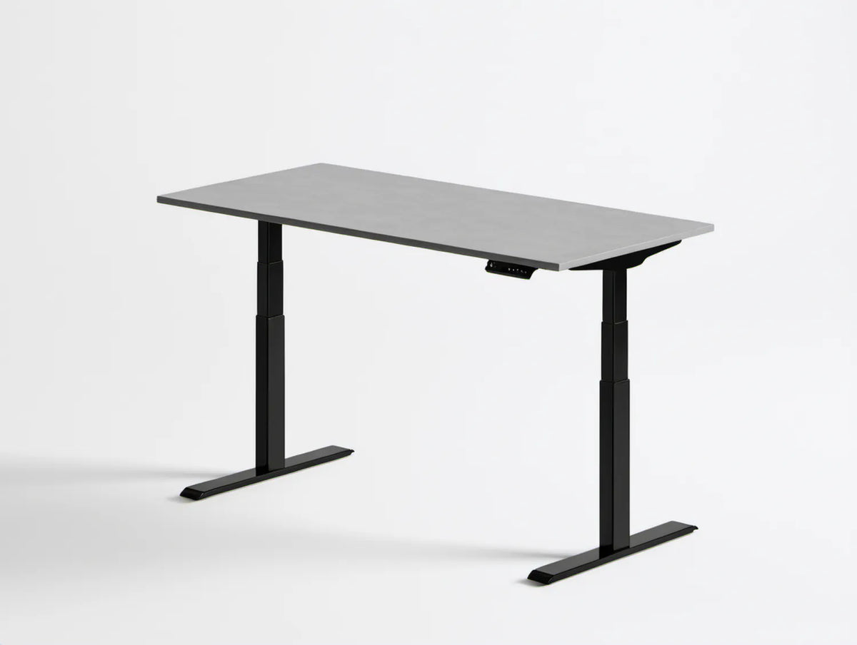 Elektrycznie regulowane biurko 120 x 60 cm, szaro-czarne, blat MDF