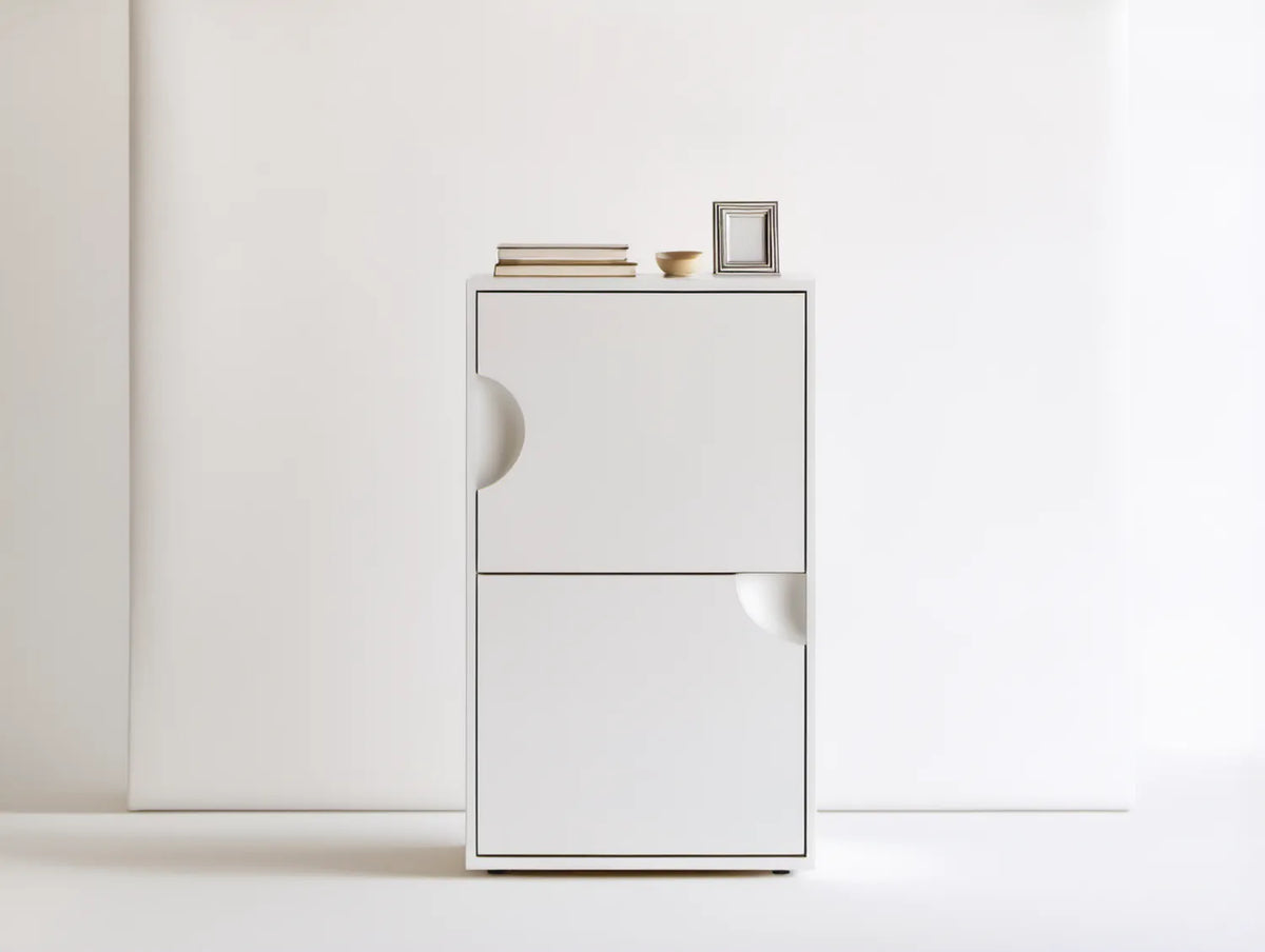 Biały kredens z płyty MDF 60 x 40 x 110 cm z 2 drzwiami