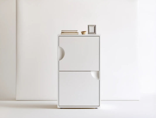 Biały kredens z płyty MDF 60 x 40 x 110 cm z 2 drzwiami
